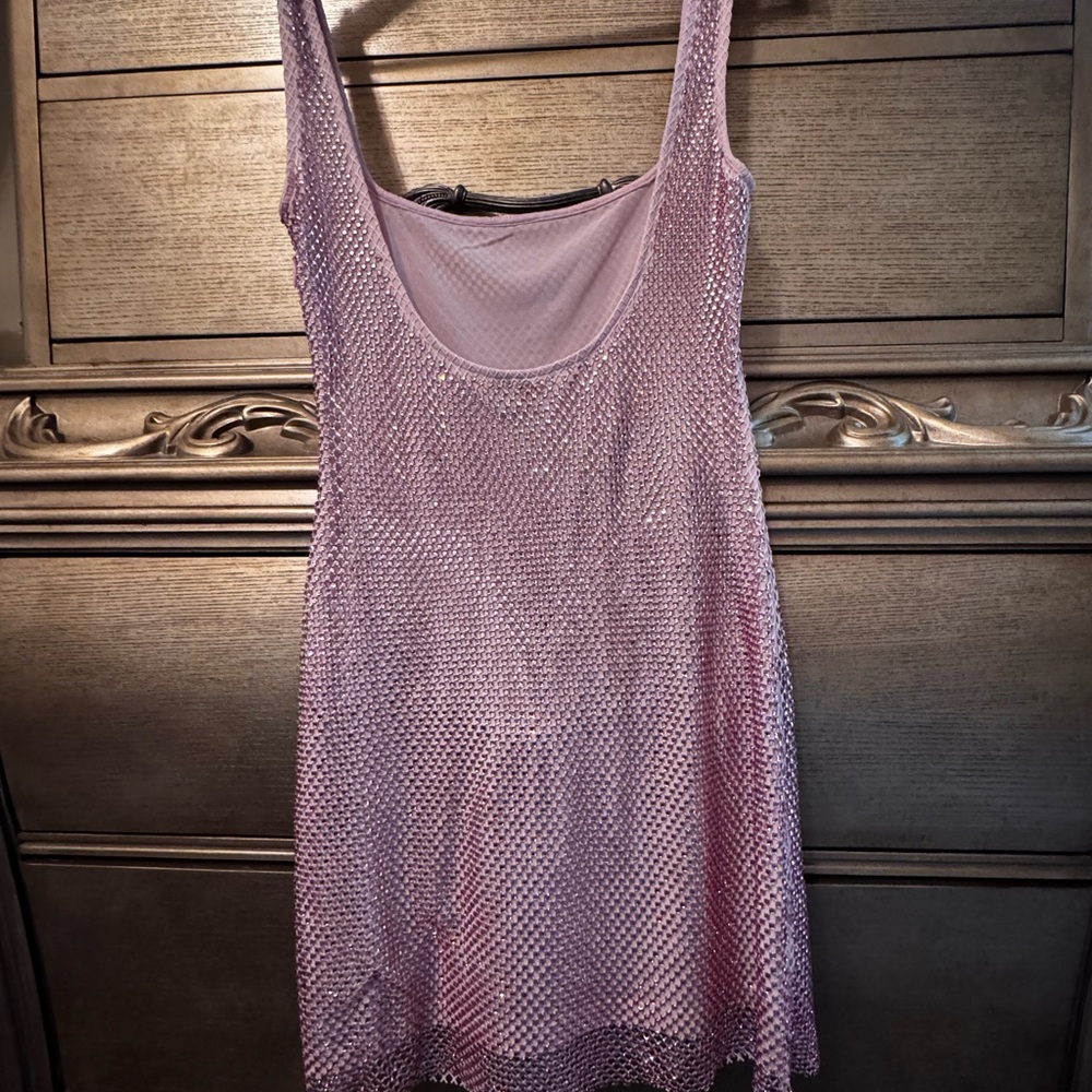 Elegant pink bedazzled Mini Dress in excellent condition worn once! - Picture 5 of 10